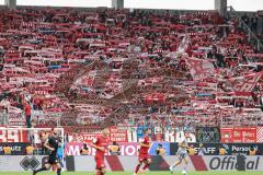 3. Liga; FC Ingolstadt 04 - SSV Jahn Regensburg; Fan Fankurve Banner Fahnen Spruchband Regensburg Schals