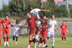 Bayernliga Nord - Saison 2024/25 - FC Ingolstadt 04 II - ASV Neumarkt - Micah Ham (Nr.25 - FCI U21) - Guttenberger Nick Torwart Neumarkt - Foto: Meyer Jürgen