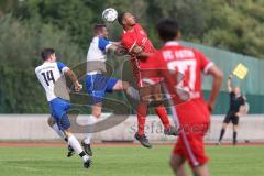 Bezirksliga - Saison 2024/25 - FC Fatih Ingolstadt - TSV Rohrbach -  Leon HAgen weiss Rohrbach - David Meier rot Fatih - Foto: Meyer Jürgen