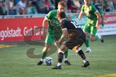 Bezirksliga - Saison 2025/26 - FC Gerolfing - TSV Rohrbach - Lukas Achhammer (Nr.9 - FC Gerolfing) - Thomas Hammerschmid schwarz Rohrbach - Foto: Meyer Jürgen