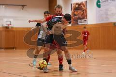 Hallenturnier Gaimersheim - Saison 2025/26 - TSV Baar-Ebenhausen - TSV Ober-u.Unterhaunstadt - Matthias Habermeier rot Ebenhausen - Baris Soysal grau Oberhaunstadt - Foto: Meyer Jürgen