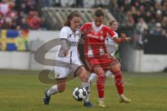 DFB -Pokal Frauen - Saison 2025/26 - FC Ingolstadt 04 Frauen - FC Bayern München - Stefanie Reischmann (Nr.24 - FC Ingolstadt Frauen I) - Caruso Arianna rot Bayern - Foto: Meyer Jürgen