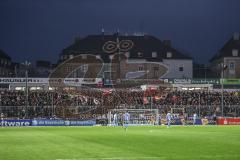 3. Liga; TSV 1860 München - FC Ingolstadt 04; Fan Fankurve Banner Fahnen Spruchband Schanzer mitreiste Fans