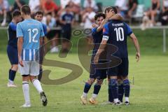 Kreisliga - Saison 2023/2024 - SV Menning  - FC Sandersdorf - Philip Wolfsfellner blau Menning - mit dem 2:0 Führungstreffer - jubel - - Foto: Meyer Jürgen