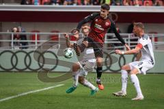 3. Liga - Saison 2026/27 - FC Ingolstadt 04 - SV Wehen Wiesbaden - Nikla May (Nr.5 - Wehen/Wiesbaden) - Georgios Antzoulas (Nr.6 - FCI) - Foto: Meyer Jürgen