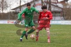 A-Klasse -  Saison 2025/26- TSV Baar/Ebenhausen - SV Manching II - Tim Pfafflinger rot Ebenhausen - Timur Oguz grün Manching - Foto: Meyer Jürgen