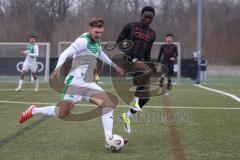 *** Bayernliga Nord - Saison 2025/26 - FC Ingolstadt 04 II - SpVgg Greuther Fürth - Jason Osei Tutu (Nr.11 - FC Ingolstadt II) - Yannick Scholz grün Fürth - Foto: Meyer Jürgen