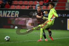 3. Liga - Saison 2026/27 - FC Ingolstadt 04 - TSG Hoffenheim II - Lars Lokotsch (Nr.13 - FCI) - Torwart Nico Biedermann (Nr.34 - Hoffenheim) - Foto: Meyer Jürgen