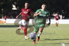 Kreisliga - Saison 2023/2024 - FC Gerolfing - Türk SV Ingolstadt - Halil Balaban rot Türk SV - Anastasios Porfyriadis grün Gerolfing - Foto: Meyer Jürgen