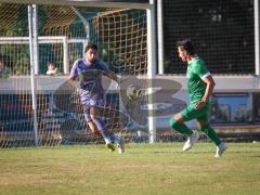 Freundschaftsspiel - Saison 2026/27 - TSV Ober/.Unterhaunstadt - FC Gerolfing  - Atilla Demir (Nr.29 - FC Gerolfing) - Yasin Baysal TW Ober/Unterh.stadt - Foto: Meyer Jürgen