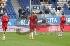 3. Liga - Saison 2025/26 - SV Wehen/Wiesbaden - FC Ingolstadt 04  - Julian Kügel (Nr.29 - FCI) - Lukas Fröde (Nr.34 - FCI) - Carlsen Frederic Bennedsgaard (Nr.8 - FCI) begrüßen die Fans - XXXXX - Foto: Meyer Jürgen