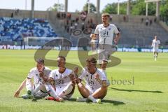 3. Liga; 1. FC Saarbrücken - FC Ingolstadt 04 - Tor Jubel Treffer Marcel Costly (22, FCI) Sitz Dennis Borkowski (7, FCI) Sebastian Grönning (11, FCI) Benjamin Kanuric (8, FCI)