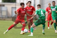 Bayernliga Nord - Saison 2023/2024 - FC Ingolstadt 04 - VFB Eichstätt - Konjuhu Valdrin (Nr.10 - FCI U21) - Zimmermann Johannis #4 grün Eichstätt - Foto: Meyer Jürgen