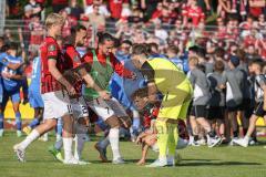 Toto-Pokal; Finale; FV Illertissen - FC Ingolstadt 04; Elfmeterschießen, letzter Schütze Jeroen Krupa (48, FCI) verschießt den Elfmeter und Ingolstadt verliert 4:3. Illertissen Totopokal Sieger, Torwart Marius Funk (1, FCI) Valmir Sulejmani (7, FCI) David