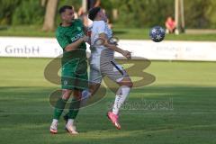 Landesliga - Saison 2024/25 - SV Manching - SV Cosmos Aystetten - Ralf Schröder (Nr.21 - SV Manching) - Marcel Burda weiss Aystetten - Foto: Meyer Jürgen