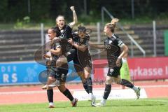2. Bundesliga Frauen - Saison 2023/24 - FC Ingolstadt 04 Frauen - Turbine Potsdam - Der 1:0 Führungstreffer durch Samantha Stiglmaier (Nr.27 - FCI) - jubel - tor -  Melike Pekel (Nr.38 - FCI) - Katharina Böhm (Nr.25 - FCI) - Lisa Ebert (Nr.10 - FCI) - Fot