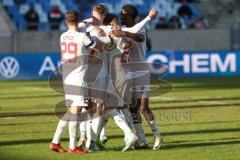 2024_1_27 - 3. Liga - Saison 2023/24 - 1. FC Saarbrücken - FC Ingolstadt 04 -  - Jannik Mause (Nr.7 - FC Ingolstadt 04 - schiesst den 0:1 Führungstreffer - jubel  - XXXXX - Foto: Meyer Jürgen