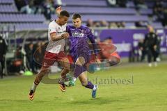 3. Liga; Erzgebirge Aue - FC Ingolstadt 04; Zweikampf Kampf um den Ball Marcel Costly (22, FCI) Zobel Tristan (25 Aue)