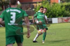 Bezirksliga - Saison 2024/25 - SV Manching - TSV Jetzendorf - Stefan Müller (Nr.7 - SV Manching) - Alexander Beiz weiss Jetzendorf - Foto: Meyer Jürgen