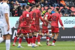 3. Liga; FC Ingolstadt 04 - TSG Hoffenheim II; Tor Jubel Treffer Ausgleich Marcel Costly (22, FCI) 1:1, Linus Rosenlöcher (19, FCI) Julian Kügel (29, FCI) Max Besuschkow (17, FCI) Gustav Christensen (24, FCI)