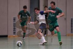 Hallenturnier Ingolstadt Nord - Saison 2024/25 - FC Geisenfeld - TSV Etting - Christian Feil grün Geisenfeld - Jonas Knon weisss Etting - Foto: Meyer Jürgen