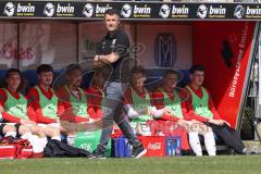 3. Liga; SV Meppen - FC Ingolstadt 04; an der Seitenlinie, Spielerbank Cheftrainer Michael Köllner (FCI)