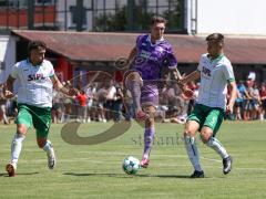 Testspiel - Saison 2026/27 - VFB Eichstätt - FC Ingolstadt 04 - Julian Kügel (Nr.29 - FCI) - Bastian Bösl (Nr.5 - VFB Eichstätt) - Daniel Spies (Nr.4 - VFB Eichstätt) - Foto: Meyer Jürgen