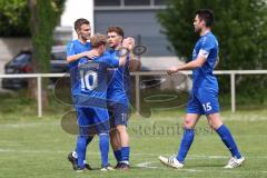Kreisklasse - Saison 2025/26- TSV Großmehring - ST Scheyern - Der 1:1 Ausgleichstreffer durch Benedikt Huber blau Großmehring - jubel -  - XXXXX - Foto: Meyer Jürgen