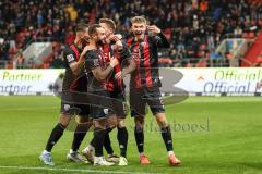 3. Liga; FC Ingolstadt 04 - VfL Osnabrück; Tor Jubel Treffer 3:0 Sebastian Grönning (11, FCI) David Kopacz (29, FCI) Deniz Zeitler (38, FCI) Benjamin Kanuric (8, FCI) Mladen Cvjetinovic (19, FCI)