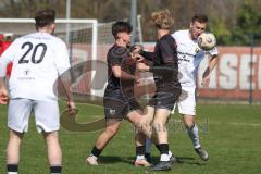 Bayernliga Nord - Saison 2025/26 - FC Ingolstadt 04 II - SpVgg Bayern Hof - Patrick Bachmann (Nr.8 - FC Ingolstadt II) - Niklas Stadelmann weiss Bayern Hof  - Foto: Meyer Jürgen