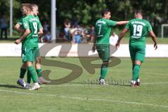 Bezirksliga - Saison 2024/25 - SV Manching - TSV Jetzendorf - Der 2:3 Anschlusstreffer durch Sebastian Graßl (Nr.10 - SV Manching) - jubel  - Foto: Meyer Jürgen