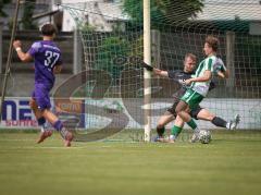 Landesliga - Freundschaftsspiel - Saison 2026/27 - SV Manching - TSV Karteth-Lappersdorf - Torwart Sebastian Steger (Nr.1 - SV Manching) - Dominik Juric (Nr.18 - SV Manching) - Bomber Felix lila Kareth - Lappersdorf  - Foto: Meyer Jürgen