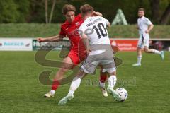 Kreisliga - Saison 2025/26- SV Zuchering - FC Mindelstetten - Philip Delanowski rot Zuchering - Lukas Gaul weiß Mindelstetten  - Foto: Meyer Jürgen