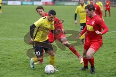 Kreisliga - Saison 2024/25- TSV Kösching - FC Hitzhofen/Oberzell - Emin Ismaili gelb Hitzhofen - Oguzhan Önür rot rechts Kösching - Stefan Winzinger rot Kösching mitte - Foto: Meyer Jürgen