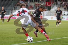 3. Liga - Saison 2025/26 - VFB Stuttgart II - FC Ingolstadt 04  - Yann Sturm (Nr.7 - FC Ingolstadt 04) - Christopher Olivier (Nr.24 - VFB Stuttgart II) - Foto: Meyer Jürgen