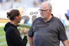 3. Liga; 1. FC Saarbrücken - FC Ingolstadt 04 - vor dem Spiel Vorsitzender des Vorstandes Peter Jackwerth (FCI) mit Cheftrainerin Sabrina Wittmann (FCI)