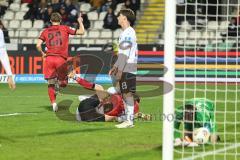 3. Liga; SSV Ulm - FC Ingolstadt 04; Tor Jubel Treffer 0:2 Jasper Maljojoki (23, FCI) Torwart Schmitt Max (1 Ulm) Brandt Max (23 Ulm)