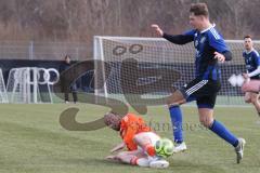 Schanzer Amateurcup 2026 - SV Haunwöhr - SC Irgertsheim - Marco Mosburger orange Irgertsheim - Noah Koller blau Haunwöhr - Foto: Meyer Jürgen