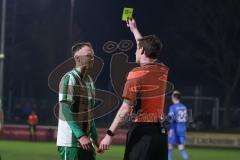 Landesliga - Saison 2025/26 - SV Manching - FV Illertissen II - Gelbe Karte für Maximilian Eberwein (Nr.4 - SV Manching) - XXXXX - Foto: Meyer Jürgen