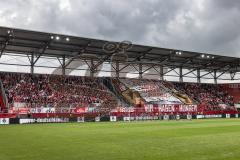 3. Liga; FC Ingolstadt 04 - SSV Jahn Regensburg; Fan Fankurve Banner Fahnen Spruchband Choreografie Regensburg