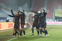 3. Liga; SSV Jahn Regensburg - FC Ingolstadt 04; Tor Jubel Treffer 0:3 Marcel Costly (22, FCI) Gustav Christensen (24, FCI) Linus Rosenlöcher (19, FCI) Gustav Christensen (24, FCI) Fredrik Carlsen (8, FCI)
