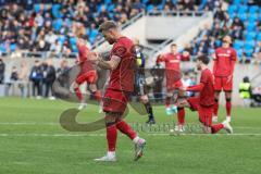 3. Liga; 1. FC Saarbrücken - FC Ingolstadt 04; Yannick Deichmann (20, FCI) Torchance verpasst ärgert sich, Max Besuschkow (17, FCI) Fredrik Carlsen (8, FCI) Gustav Christensen (24, FCI)