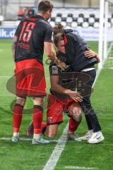3. Liga; SC Verl - FC Ingolstadt 04; Ausgleich 2:2 Tor Jubel Treffer Simon Lorenz (32, FCI) Jonas Scholz (15, FCI) Cheftrainerin Sabrina Wittmann (FCI)
