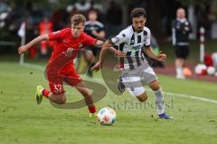 Toto-Pokal - VfB Forstinning - FC Ingolstadt 04; Zweikampf Kampf um den Ball Milicevic, Karlo (32) und Davide Sekulovic (33, FCI)
