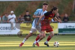 Kreisliga - Saison 2025/26- SV Kasing - FC Sandersdorf - Emre Erbas rot Kasing - Nico Hilger blau Sandersdorf - Foto: Meyer Jürgen
