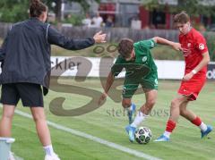 Toto - Pokal - Saison 2026/27 - SV Manching - SV Heimstetten - Dominik Juric (Nr.19 - SV Manching)- David Leitl rot Heimstetten  - Foto: Meyer Jürgen