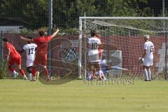 Bayernliga Nord - Saison 2024/25 - FC Ingolstadt 04 II - ASV Neumarkt - Der 0:1 Führungstreffer durch Misetic Marlon rot Neumarkt - jubel - Maurice Dehler Torwart FCI - XXXXX - Foto: Meyer Jürgen