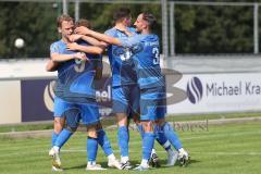 Kreisliga - Saison 2024/25- TSV Ober./Unterh.stadt - SV Hundszell-  -  Der 0:1 Führungstreffer durch Mathias Weinzierl blau Hundszell - jubel - Foto: Meyer Jürgen