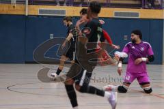 Hallenturnier MTV Ingolstadt - Saison 2025/26 - Türkisch SV Ingolstadt - SV Manching - Daniel Schweiger schwarz Manching - Yasin Baysak TW Türkisch Ingolstadt - Foto: Meyer Jürgen