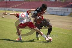 A-Junioren Bundesliga  - Saison 2026/27 - A-Junioren - FC Ingolstadt 04 - Jahn Regensburg - Maximilian Dobler weiss Regensburg - Elom Apemegno rot FCI - Foto: Meyer Jürgen